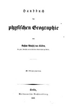 Handbuch der physischen Geographie