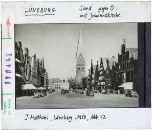 Lüneburg: Sand gegen Osten mit Johanniskirche