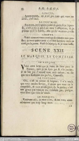 Scene XXII. Le Marquis, La Comtesse