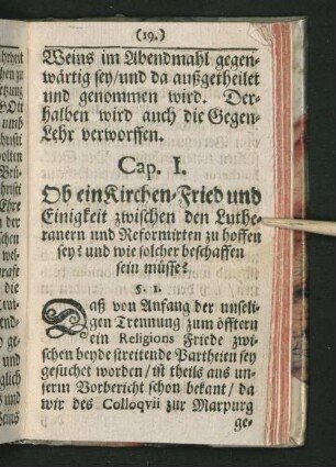 Cap. I. Ob ein Kirchen-Fried und Einigkeit ...
