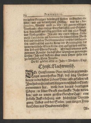Christl. Nachwunsch.
