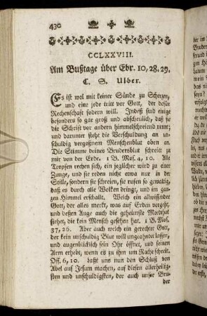 CCLXXVIII. Am Bußtage über Ebr. 10, 28. 29.