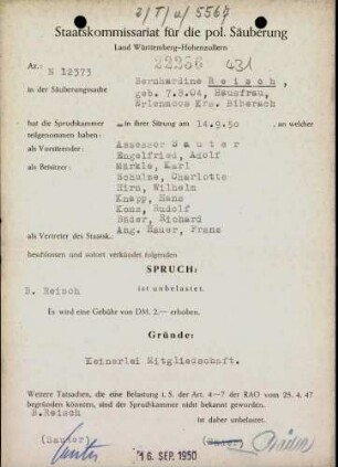 Reisch, Bernhardine