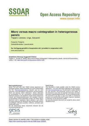 Micro versus macro cointegration in heterogeneous panels