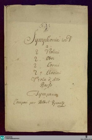 Symphonies - Don Mus.Ms. 598 : D; RicG D4
