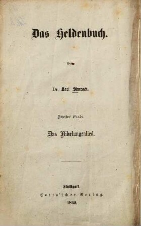 Das Heldenbuch, 2. Das Nibelungenlied