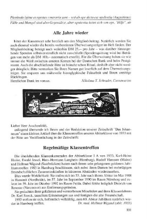 Regelmäßige Klassentreffen