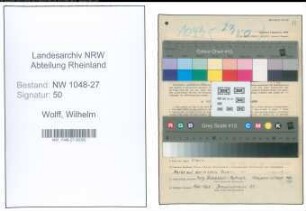 Entnazifizierung Wilhelm Wolff , geb. 31.07.1895 (Angestellter)