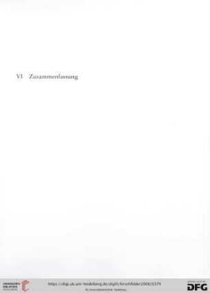VI. Zusammenfassung