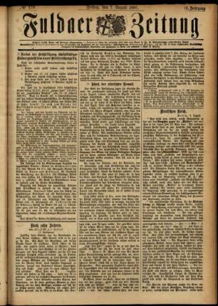 Ausgabe vom Freitag, den 07. August 1891.