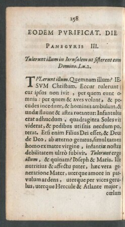 Eodem Purificat. Die Panegyris III