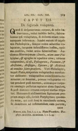 319-328, Caput XII. De fugienda voluptate.