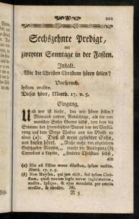 201-213, Sechzehnte Predigt