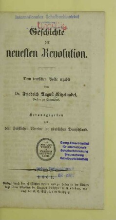 Geschichte der neuesten Revolution