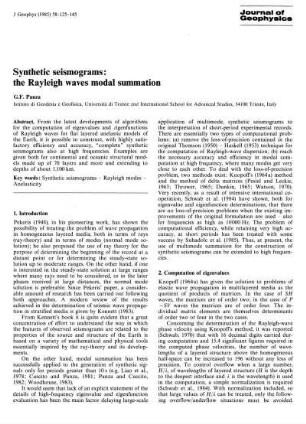 Synthetic seismograms: the Rayleigh waves modal summation