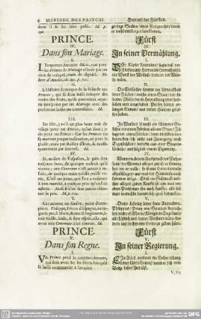Prince. IV. Dans son Mariage