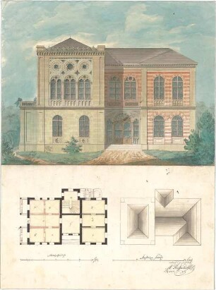 Reiffenstuel, Michael; Villa - Grundriss, Ansichten