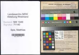 Entnazifizierung Matthias Spix , geb. 20.02.1890 (Pfoertner)