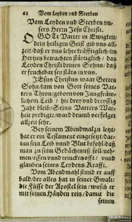 Vom Leyden und Sterben unsers Herrn Jesu Christi.