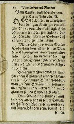 Vom Leyden und Sterben unsers Herrn Jesu Christi.