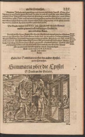 Summaria uber die Epistel S. Pauli/ an die Galater.