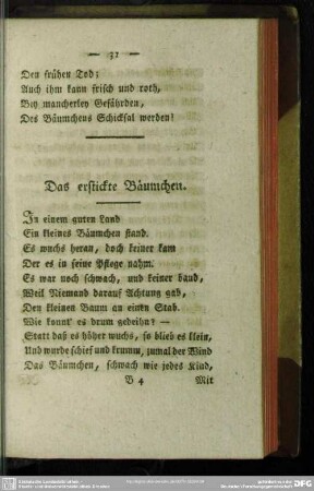 Das erstickte Bäumchen