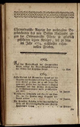 Chronologische Anzeige der wichtigsten Begebenheiten ...