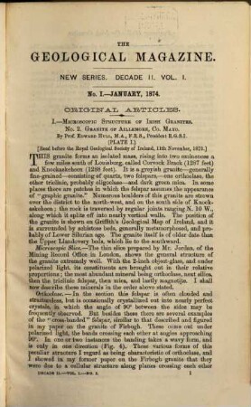 The geological magazine or monthly journal of geology. [11] = No. 115 - 126 = N.S., Decade 2, Vol. 1. 1874