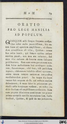 Oratio Pro Lege Manilia Ad Populum.