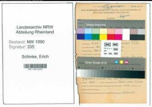 Entnazifizierung Erich Schinke , geb. 16.07.1896 (Muehlenarbeiter)