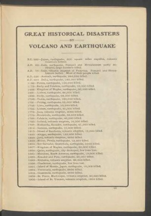 Great historical disasters by volcano and earthquake