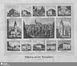 Schneeberg und seine Hauptgebäude