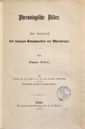 Phrenologische Bilder : Zur Kenntniß des heutigen Standpunktes der Phrenologie