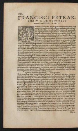 Francisci Petrarchae V. C. De Ocio Religiosorum, Lib. ...