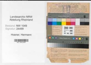Entnazifizierung Hermann Hoener , geb. 27.04.1915 (Philologe)