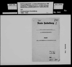 Beiträge des Kreises zum Betrieb der Heil- und Pflegeanstalt für Epileptische in Kork