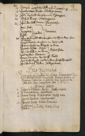 Sommerhalbjahr 1627. Rektorat Johann Ulrich Pregi(t)zer