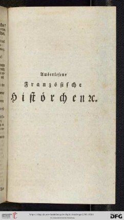 Sammlung auserlesener Französischer Histörchen