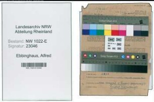 Entnazifizierung Alfred Ebbinghaus , geb. 01.11.1902 (Arbeiter)