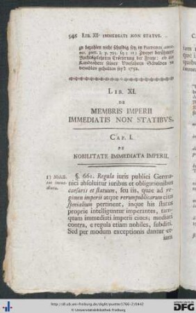 Lib. XI. De Membris Imperii Immediatis Non Statibus.