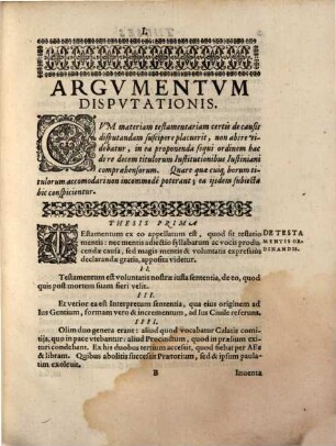 Theses Testamentariam Materiam Continentes