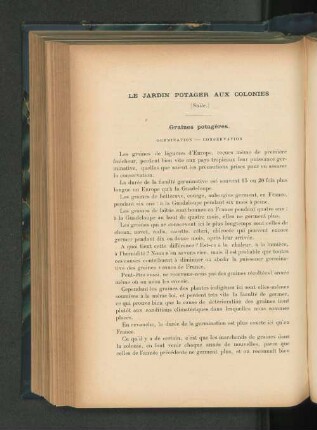 Le Jardin potager aux colonies