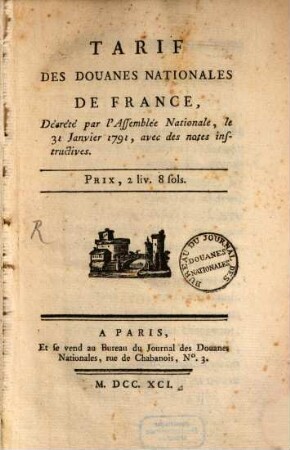 Tarif des Douanes nationales de France