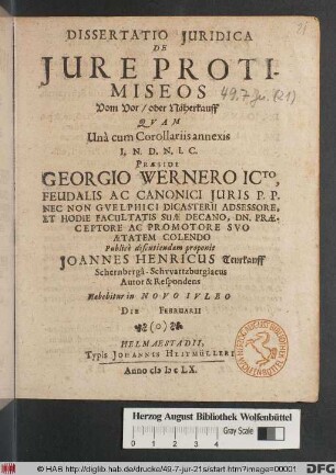 Dissertatio Iuridica De Iure Protimiseos