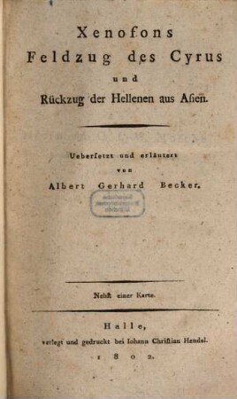 Feldzug des Cyrus & Rückzug der Hellenen aus Asien