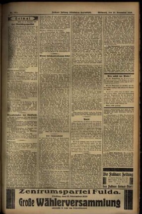 Zweite Ausgabe vom Mittwoch, den 13. November 1929.