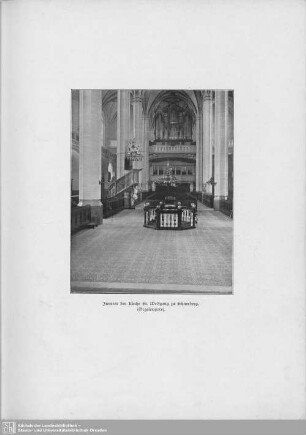 Inneres der Kirche St. Wolfgang zu Schneeberg (Orgelempore)