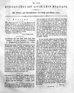 Literarischer und artistischer Anzeiger, No. III.