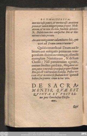 De Sacramentis, Quae Est Quinta Et Postrema pars Catecheseos Christianae.