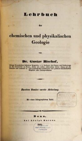 Lehrbuch der chemischen und physikalischen Geologie. 2,2